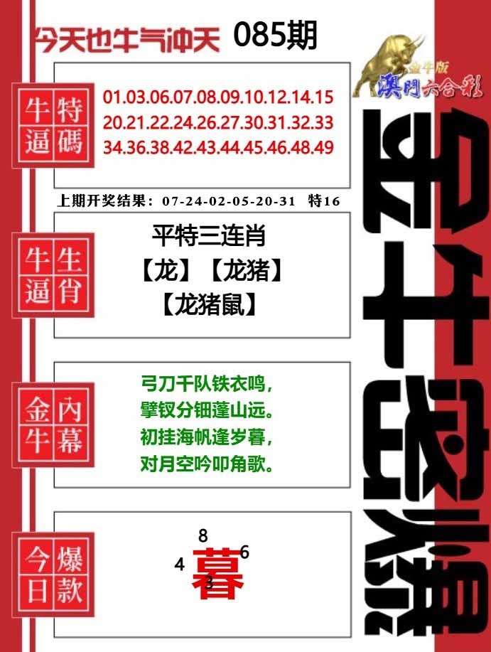 085期金牛密爆[图]