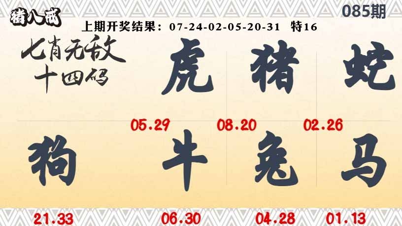 085期七肖无敌14码[图]